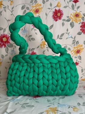 MODA LUXE | Trendelle Hobo Chunky Knit Green Women’s Shoulder Bag | Great Cond.